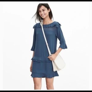 Banana Republic Blue Slate Dress Silk